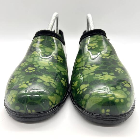 Sloggers Shoes Womens Size 10 Green Black Waterproof Garden Clogs Made in USA - Picture 2 of 10